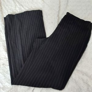GIV Stretch Black with Pink pinstripe slacks Large Career Office Work